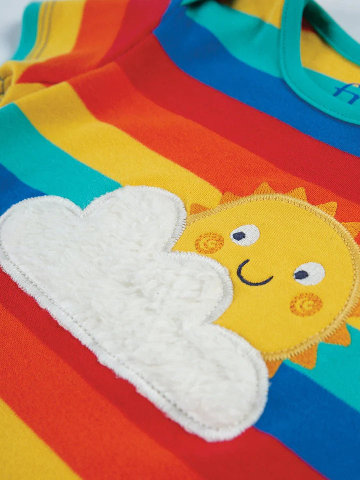 Frugi Bobster Rainbow Stripe & Sun T-Shirt