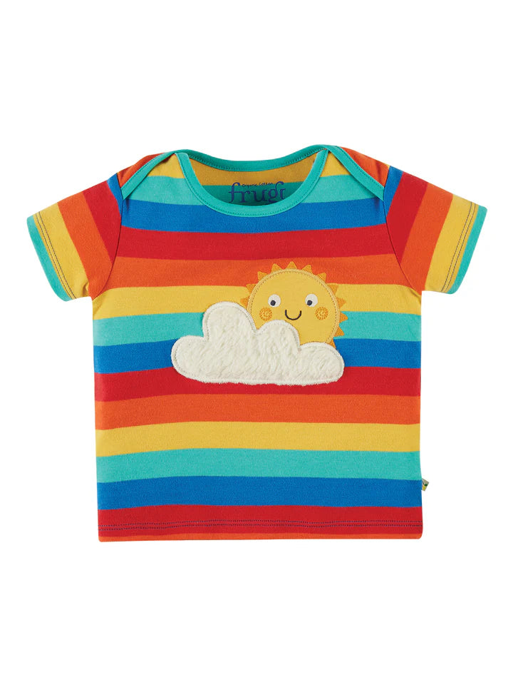 Frugi Bobster Rainbow Stripe & Sun T-Shirt