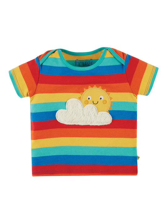 Frugi Bobster Rainbow Stripe & Sun T-Shirt